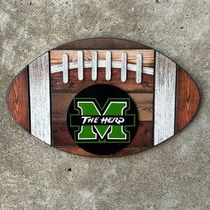 Marshall “THE HERD” Football Wood Decor Sign “3D” Hang on Door or Wall “Go Herd”
